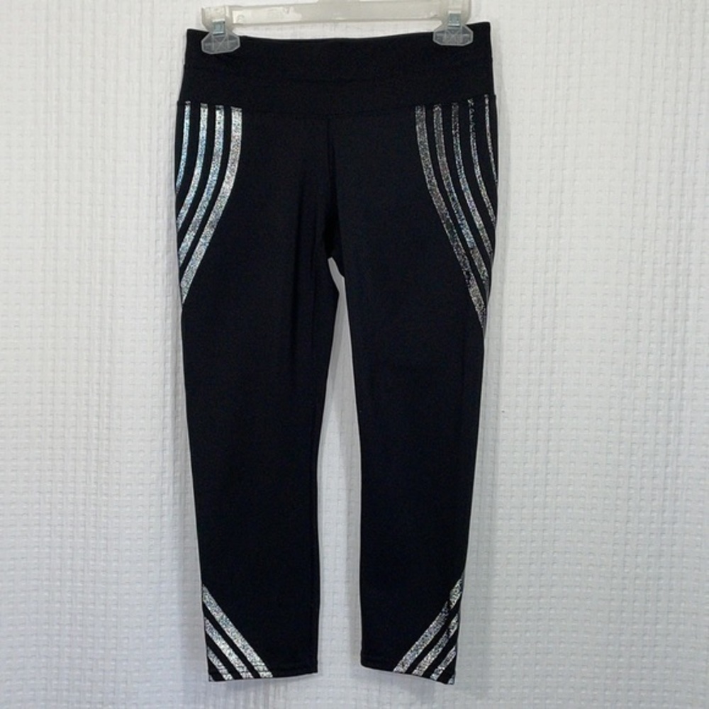 Athleta Black Leggings with Gray Stripes - Picture 5 of 9
